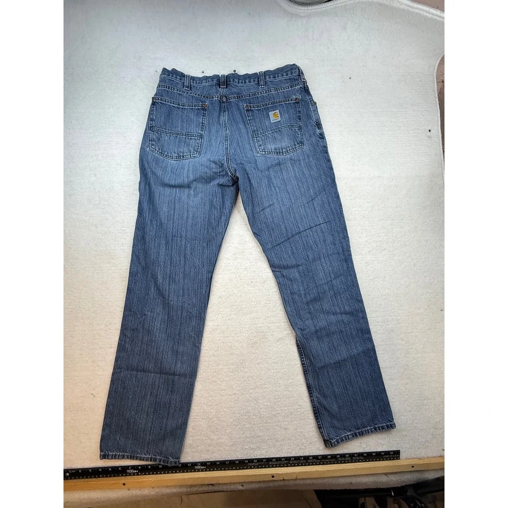 Carhartt Mens Relaxed Fit Jeans Blue Denim 35x34 Workwear‎ Utility rugged